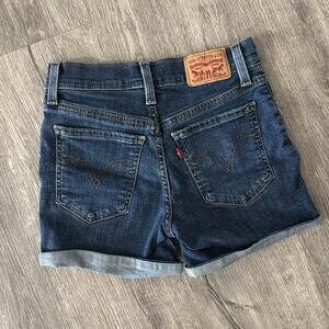 Levi's High Waist Dark Wash Jean Shorts - Size 23